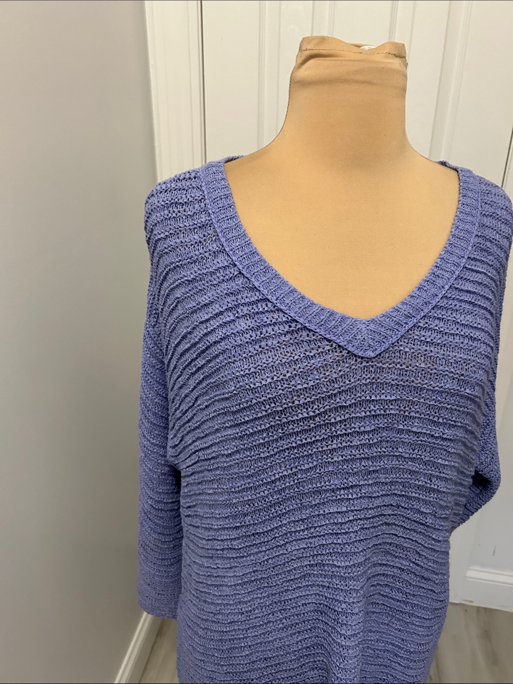 August Silk Blue Oversized Ribbed Sweater - Picture 5 of 9